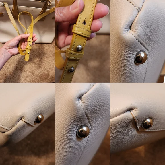 Burberry Banner Leather Tote Bag in Ivory with Tan leather details - Picture 16 of 16